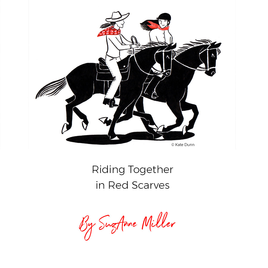 Riding Together in Red Scarves