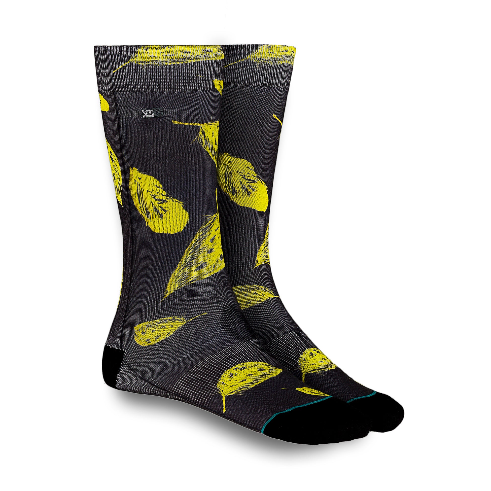 XS UNIFIED: Charcoal/Yellow Feather Socks