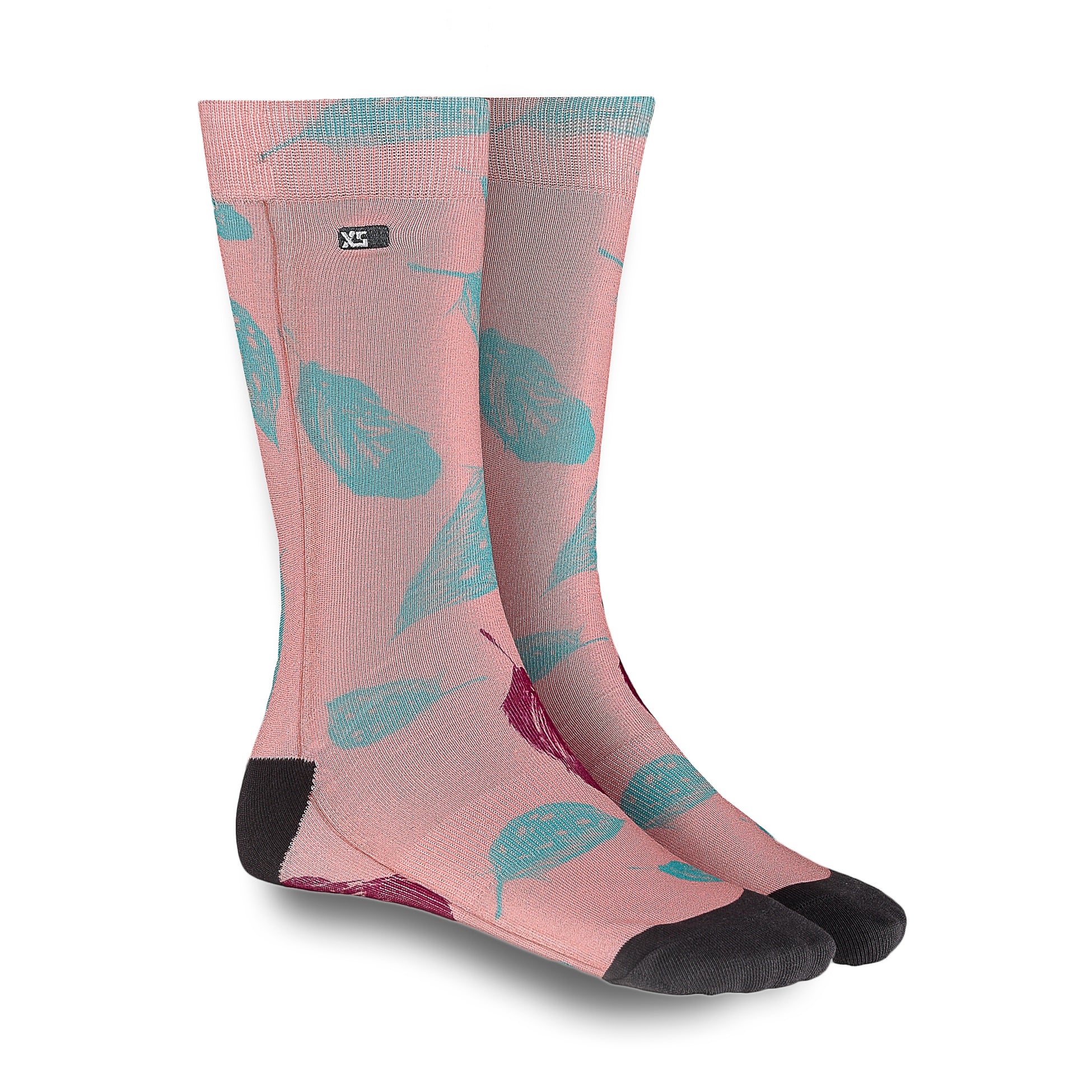 XS UNIFIED: Coral/Mint Feather Socks