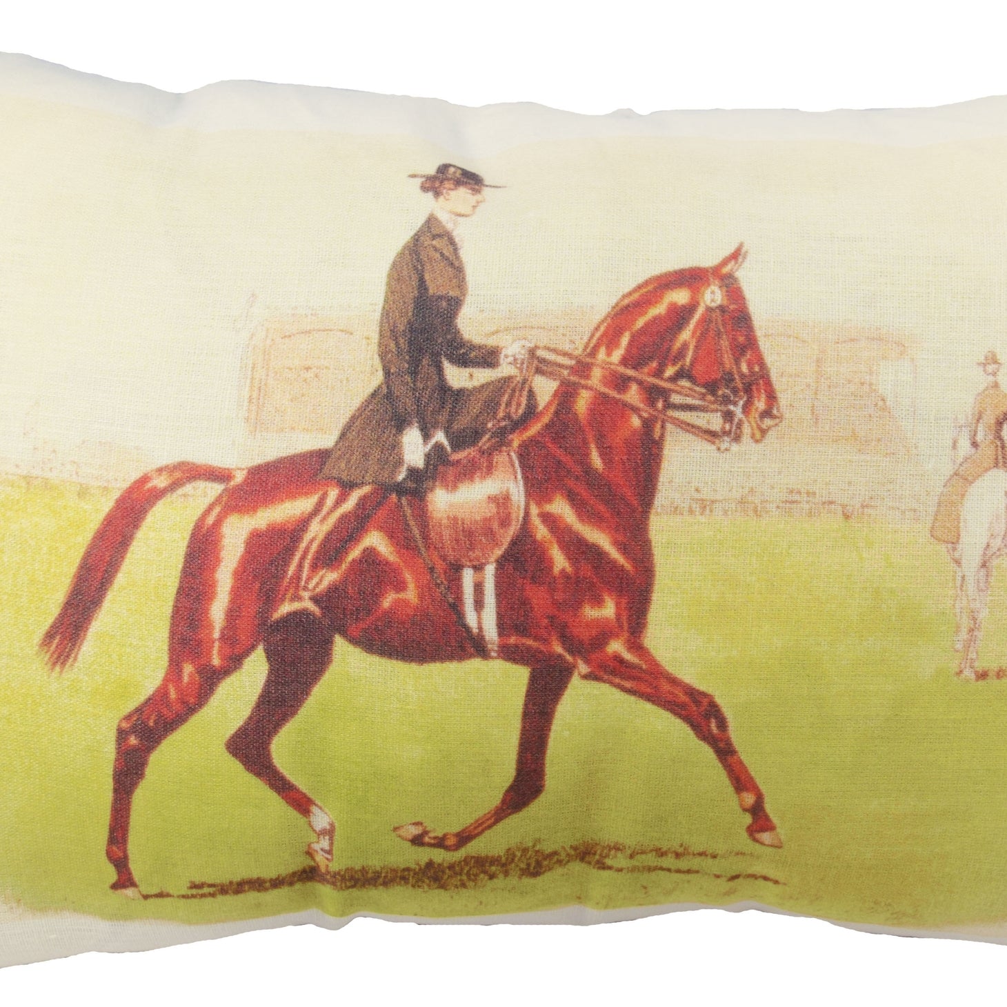 Warm White Equestrian Pillow (Dressage with Female Rider)