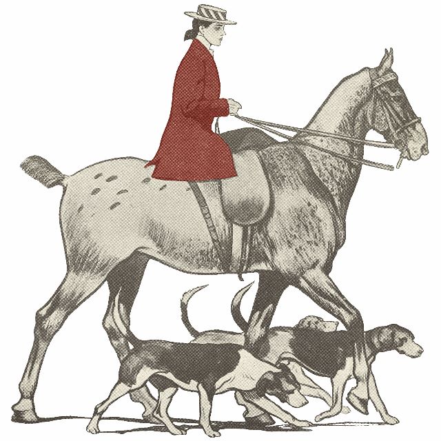 Oatmeal Horse and Hounds Equestrian Hand Towels (A Set of Two)