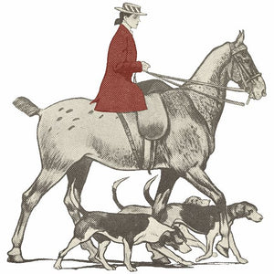 Oatmeal Horse and Hounds Equestrian Hand Towels (A Set of Two)