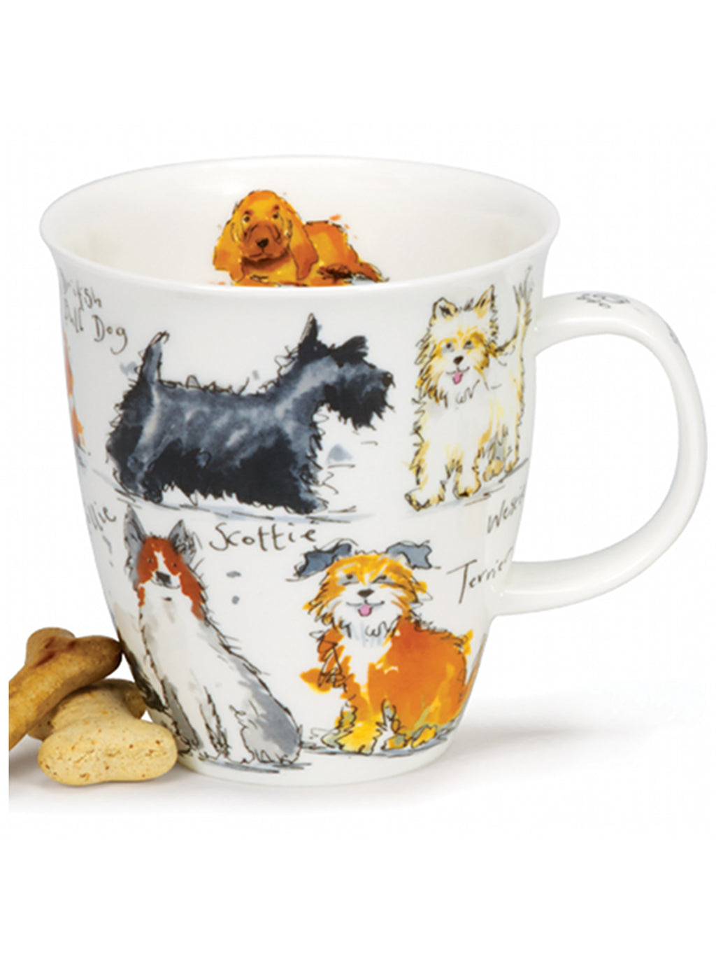 Buy Dunoon Mugs in Canada: Dunoon Mugs: Nevis Messy Dogs Fine Bone China - Red Scarf Equestrian