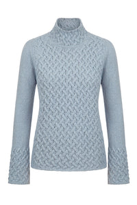 Trellis Irish Knit Sweater - Duck Egg Blue