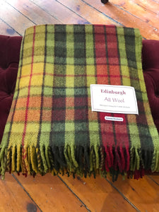 Tartan Wool Blanket in Autumn Buchanan. Woven in the UK. Buy Online at Red Scarf Equestrian Canada
