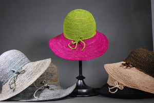 Raffia Hats: Two Toned Floppy Hats