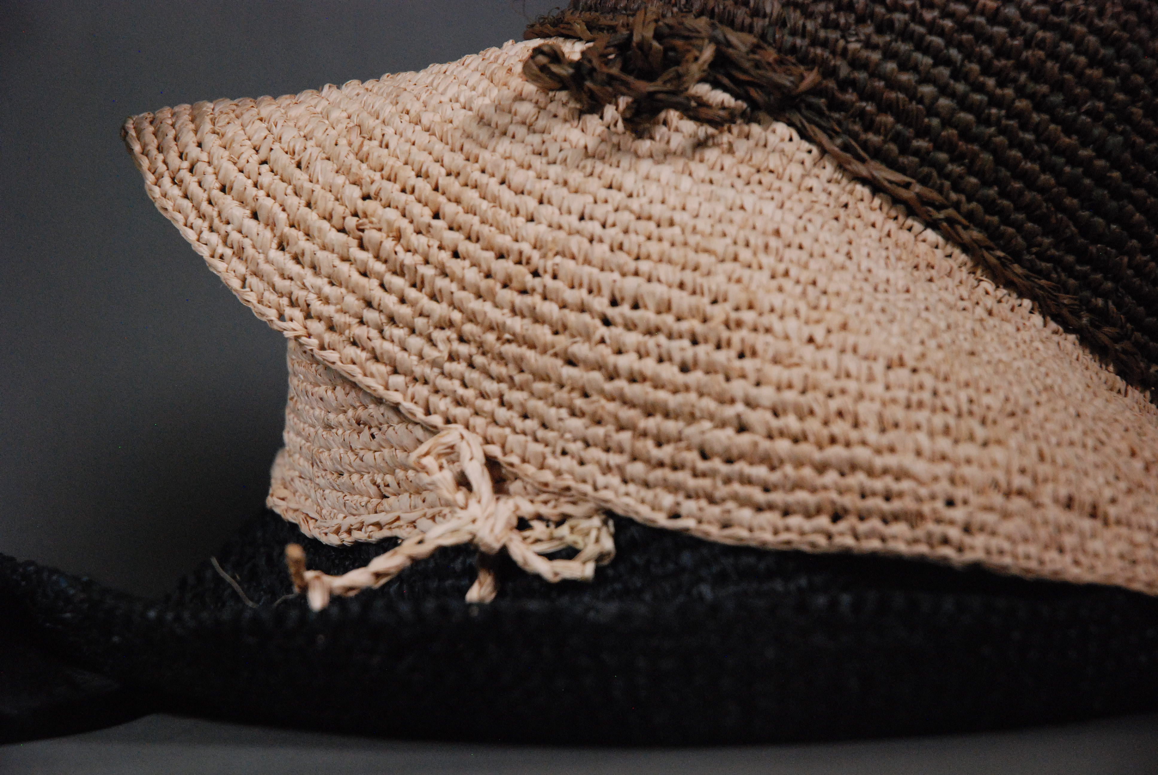 Raffia Hats: Two Toned Floppy Hats