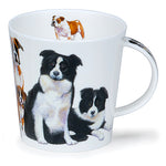 Load image into Gallery viewer, Buy Dunoon Mugs in Canada Cairngorm Dogs &amp; Puppies Collie Fine Bone China Made in England Tea Coffee Red Scarf Equestrian
