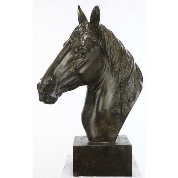 Horse Head Sculpture on Base