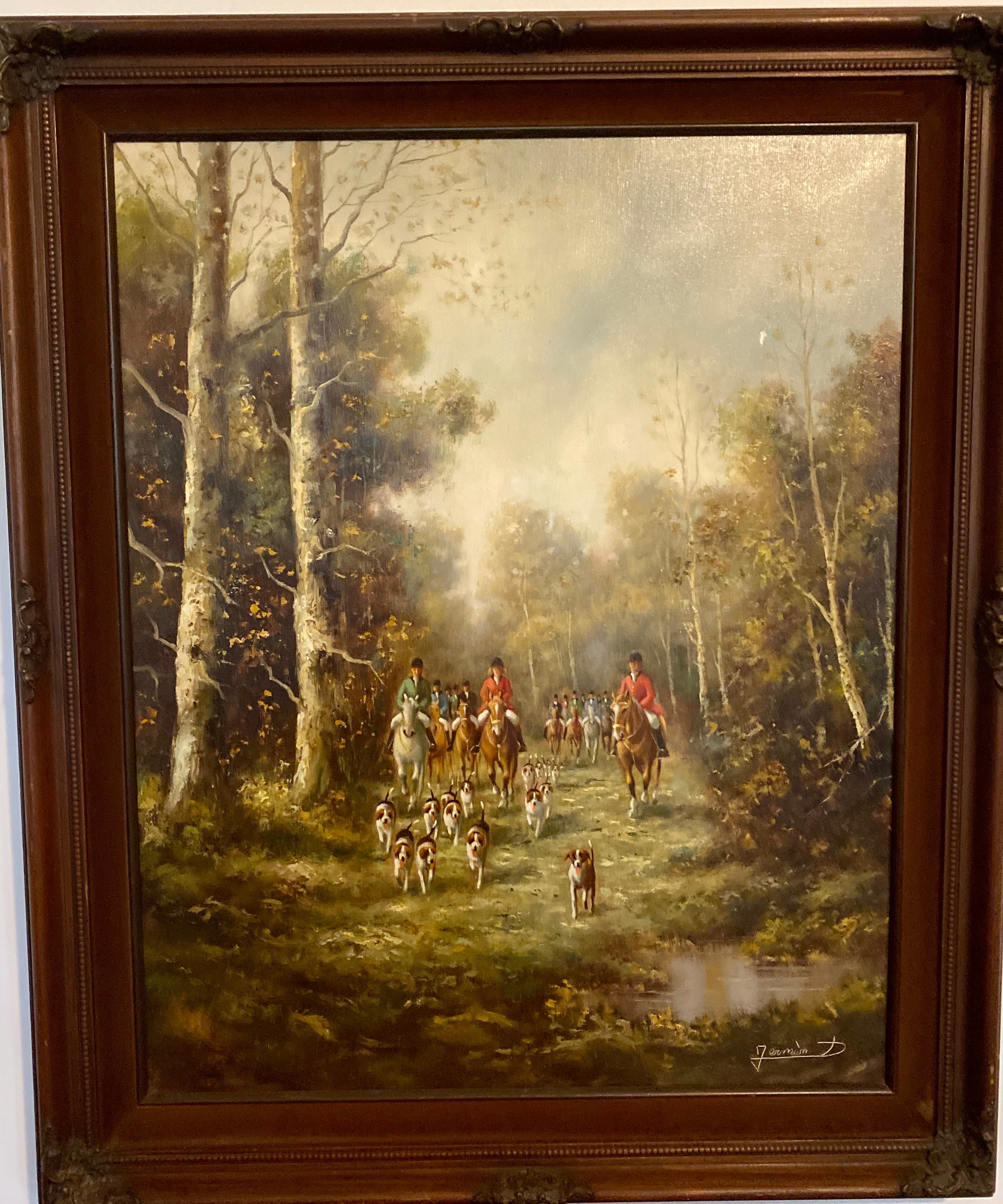 Antique Painting - "The Hunt" by Jermùsn  D