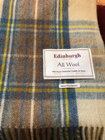 Load image into Gallery viewer, Scottish Tartan Wool Blanket in Muted Blue Stewart. Woven in the UK. Buy online at Red Scarf Equestrian Canada

