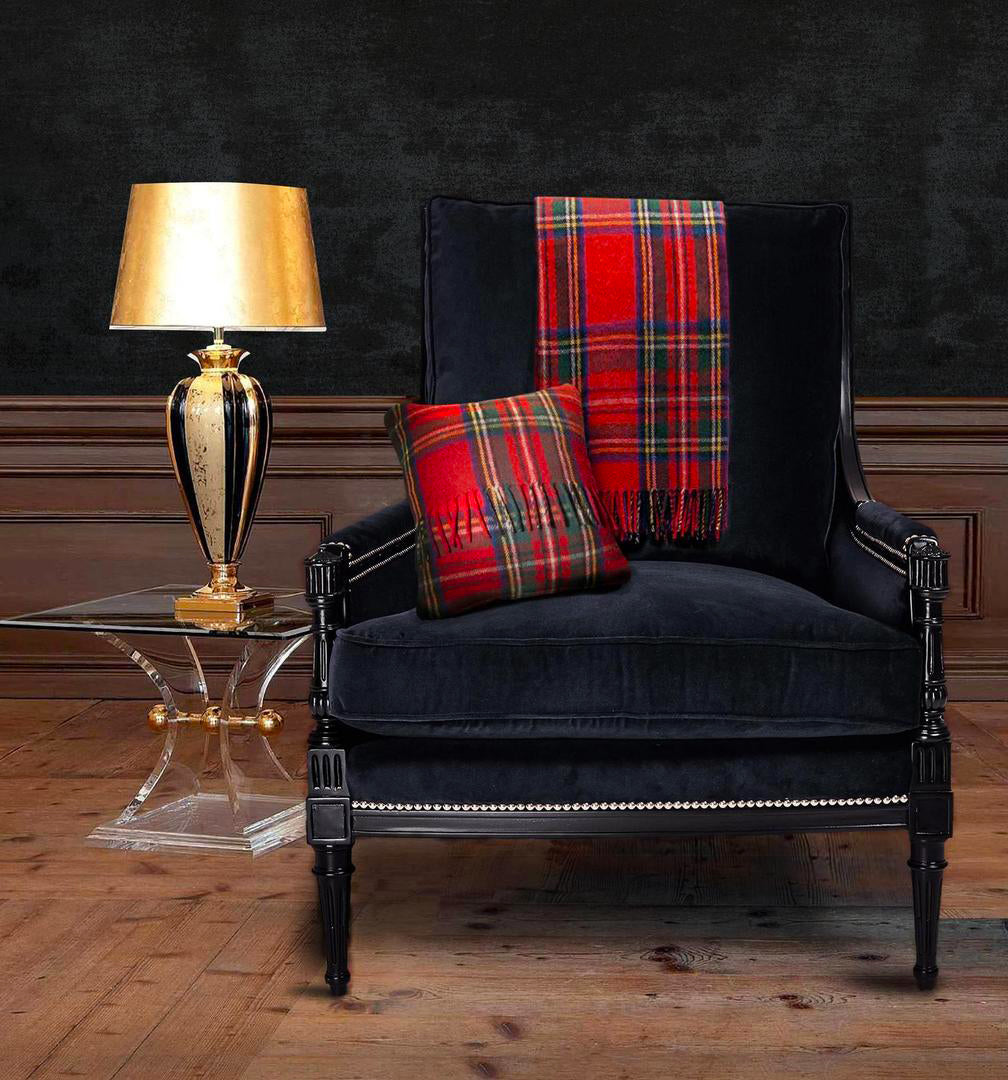 Tartan Wool Blanket in Royal Stewart. Woven in the UK. Buy Online at Red Scarf Equestrian Canada