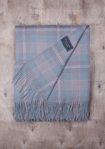 Load image into Gallery viewer, Lambswool Knee Blanket in Misty Pink Tartan Check
