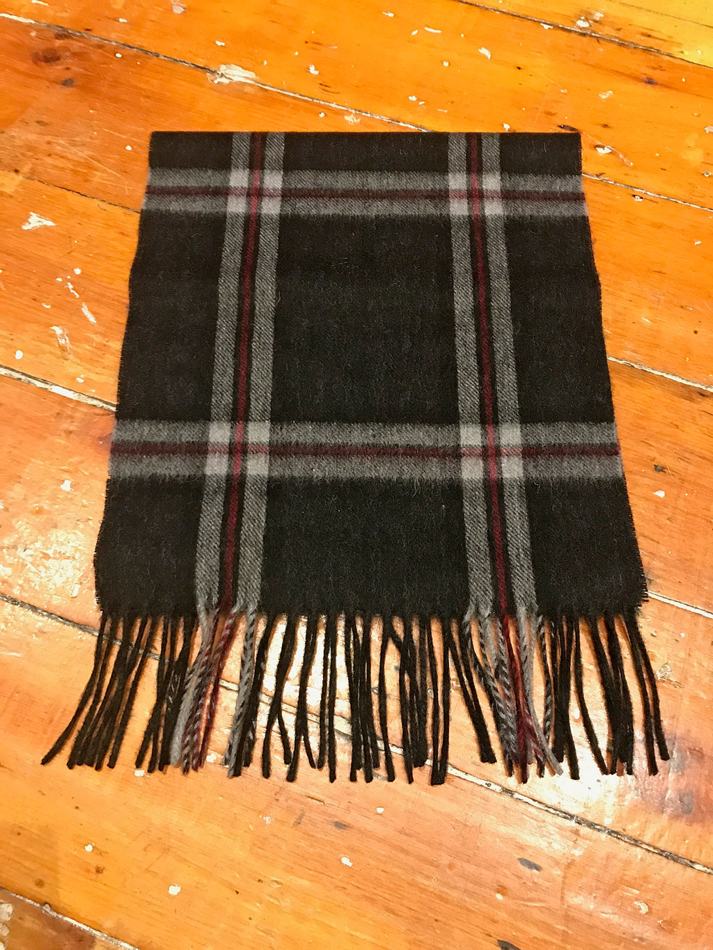 Tartan Lambswool Winter Scarf for Women Charcoal Thomson Buy in Canada at Red Scarf Equestrian