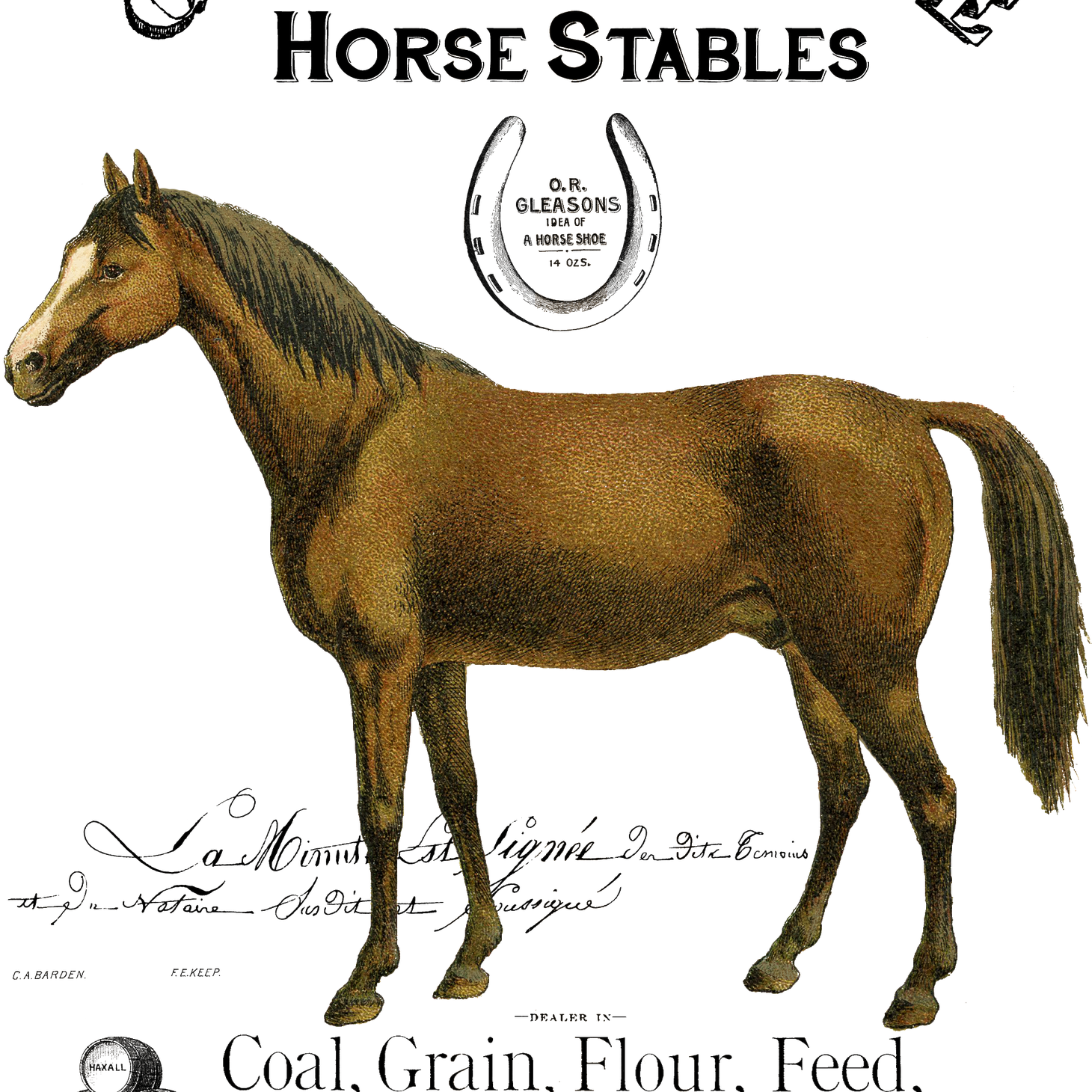 Oatmeal Country Lane Horse Stables Hand Towels (Set of Two)