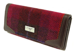 Harris Tweed Burgandy Bute Wallet