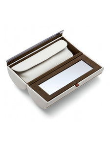 White Leather Make up Travel Box