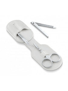 White Leather 3 Piece Manicure Set