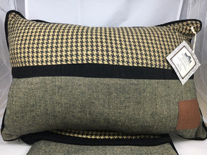 Downton Abbey Hunt Club Pillow Black & Tan