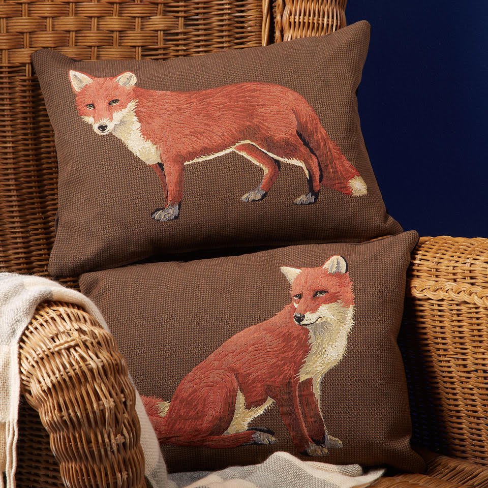 Lying and Sitting Fox Cushions