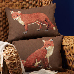 Lying and Sitting Fox Cushions