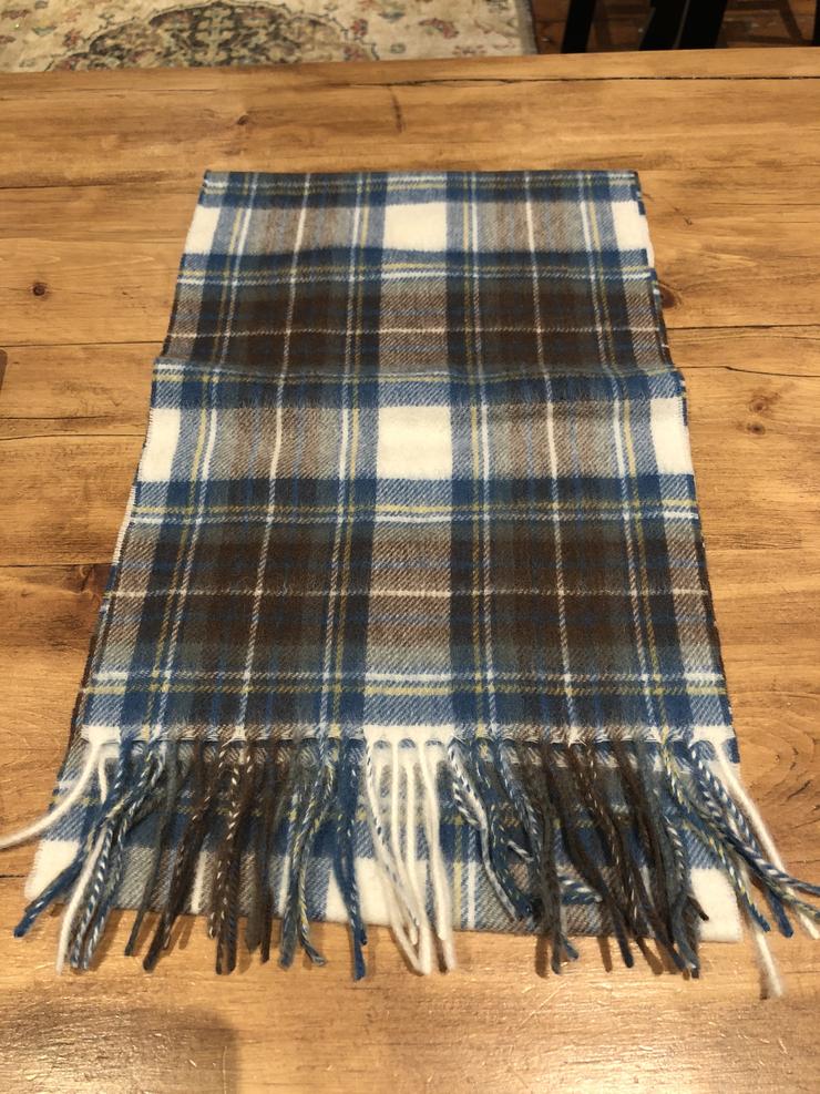 Tartan Lambswool Scarf - Stewart Muted Blue
