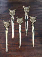 Load image into Gallery viewer, Fox Brass Letter Opener
