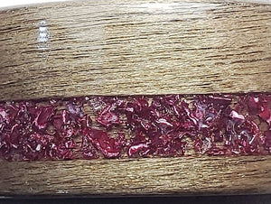 Red Rose Inlay in Wooden Ring