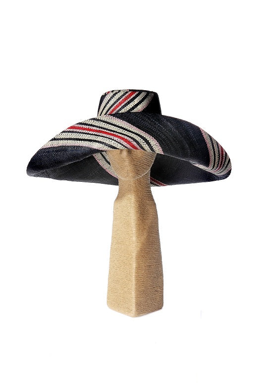 Raffia Hats: Wide Brim Strawberry Cream Soda Striped Hats
