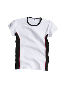 Ladies White / Black / Red Tee