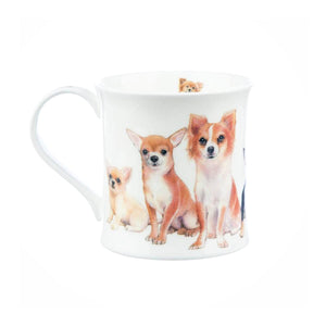 Buy Dunoon Mugs in Canada Wessex Designer Dogs Chihuahuas Fine Bone China Made in England Tea Coffee Red Scarf Equestrian