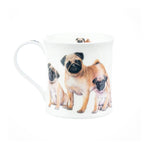 Load image into Gallery viewer, Buy Dunoon Mugs in Canada Wessex Designer Dogs Pugs Fine Bone China Made in England Tea Coffee Red Scarf Equestrian
